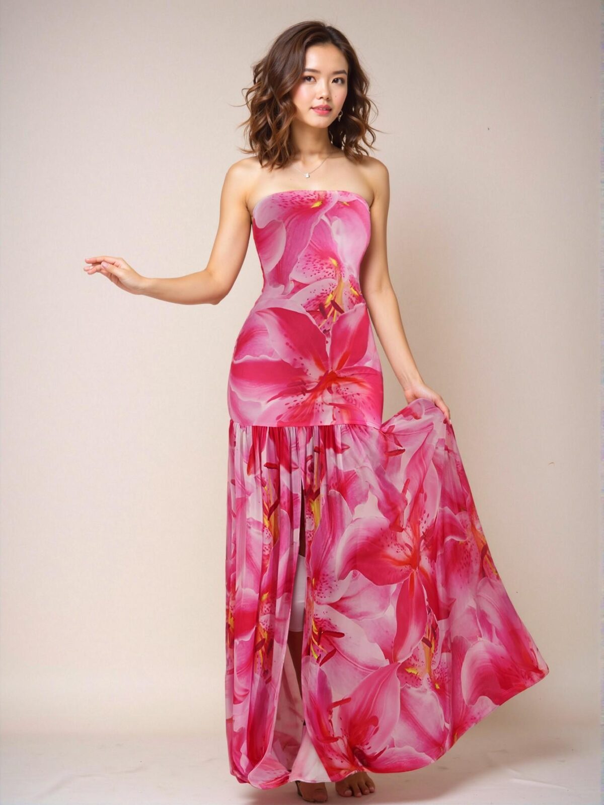 Elegant Pink Woven Knit Floral Maxi Dress for Summer Weddings and Vacations - Chic, Classy, and Trendy Fashion Style to Dress to Impress
