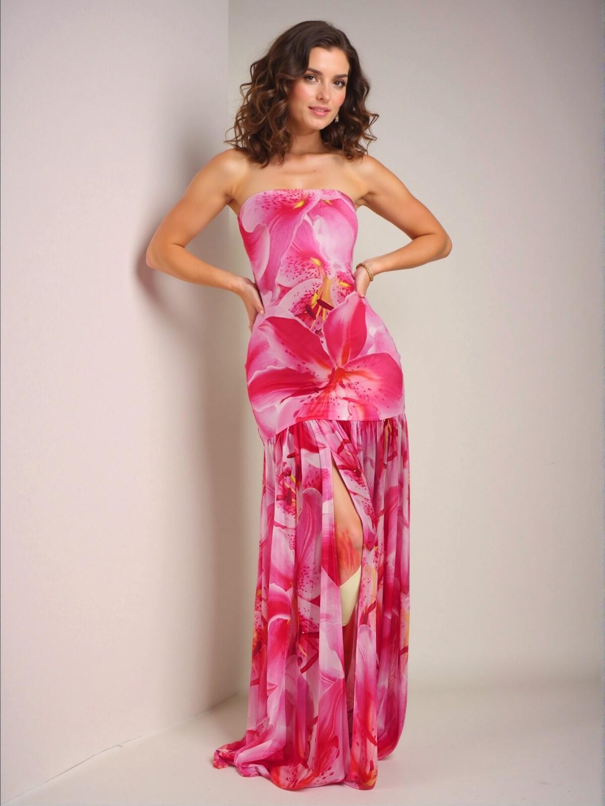 Elegant Pink Woven Knit Floral Maxi Dress for Summer Weddings and Vacations - Chic, Classy, and Trendy Fashion Style to Dress to Impress - Image 4