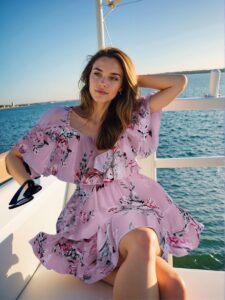Elegant Pink Ruffled Tiered Chiffon Off-Shoulder Dress, Perfect for Mother's Day, Boho Vibes, Beach Vacations, and Summer Parties - Chic, Classy and Trendy Fashion Style to Dress to Impress