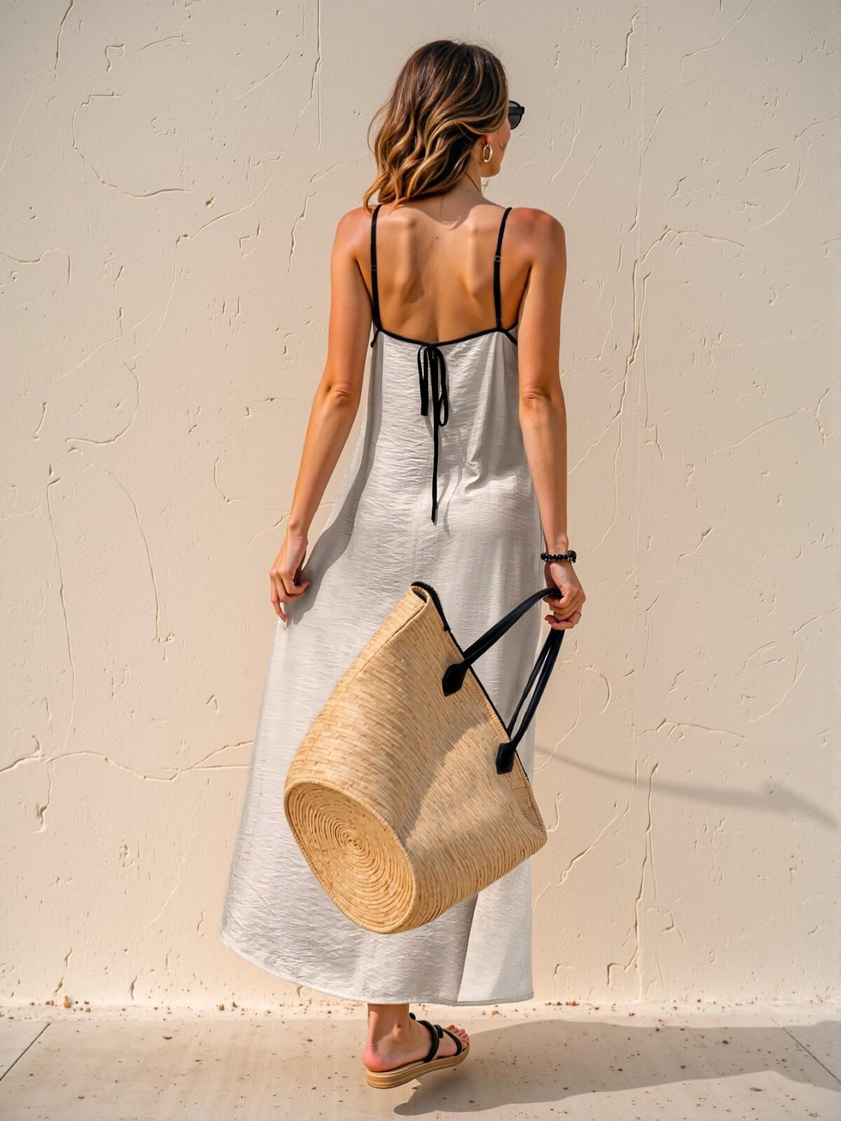 Elegant Multicolor Stylish Sleeveless Contrast Trim Casual Dress for Spring and Summer - Chic, Classy and Trendy Fashion Style to Dress to Impress - Image 2