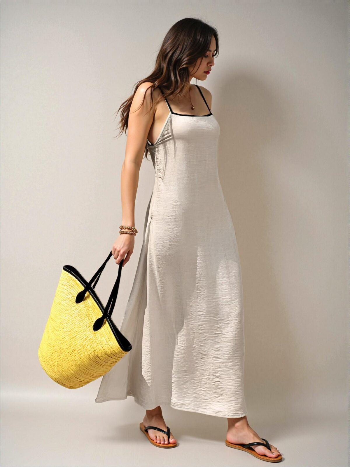 Elegant Multicolor Stylish Sleeveless Contrast Trim Casual Dress for Spring and Summer - Chic, Classy and Trendy Fashion Style to Dress to Impress - Image 3