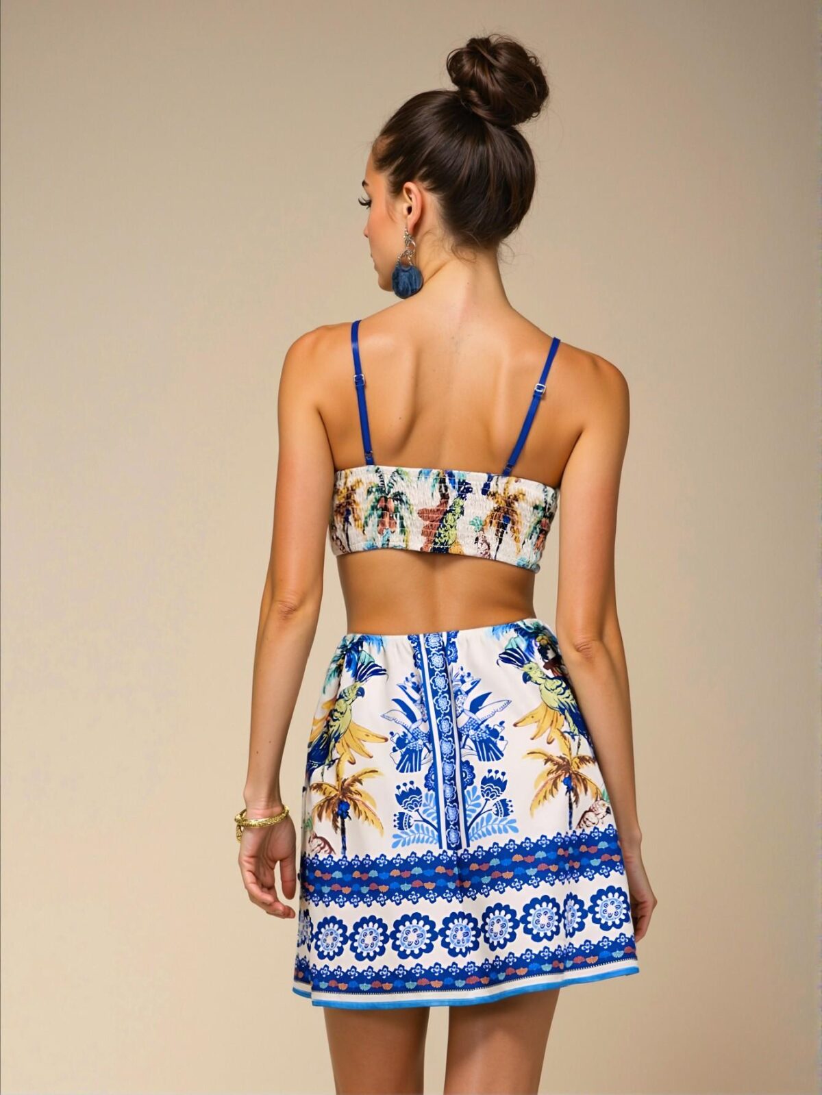 Elegant Multicolor Bohemian Floral Cutout Waist Spaghetti Strap Summer Dress for Vacation and Beach Outings - Chic, Classy and Trendy Fashion Style to Dress to Impress - Image 2