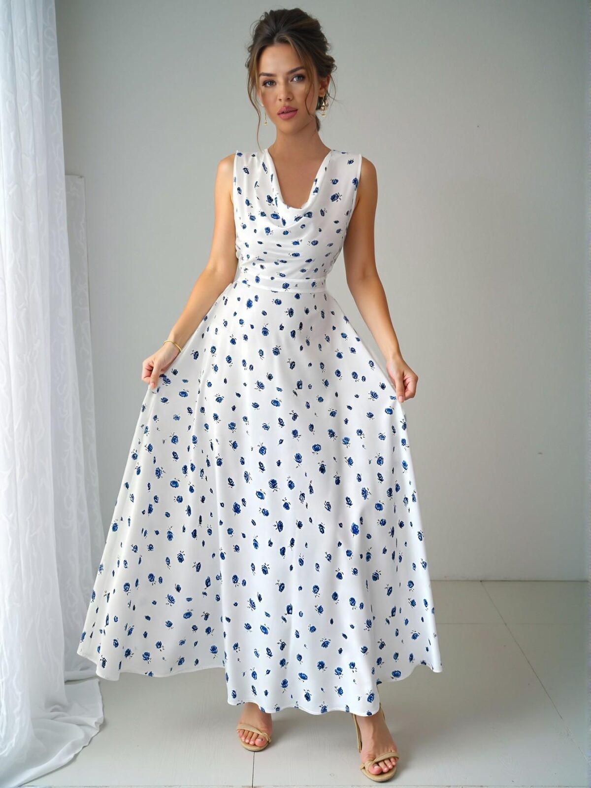 Elegant Multicolor Floral Design for the Elenzga 2025 Summer Vacation Dress “Chic, Classy and Trendy Fashion Style to Dress to Impress”