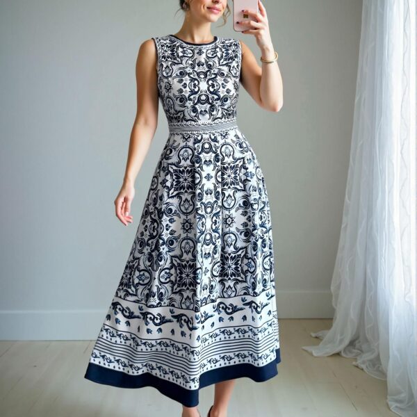 Elegant Multicolor Chic A-Line Floral Print Dress for Women Ideal for Spring and Summer Gatherings - Chic, Classy and Trendy Fashion Style to Dress to Impress