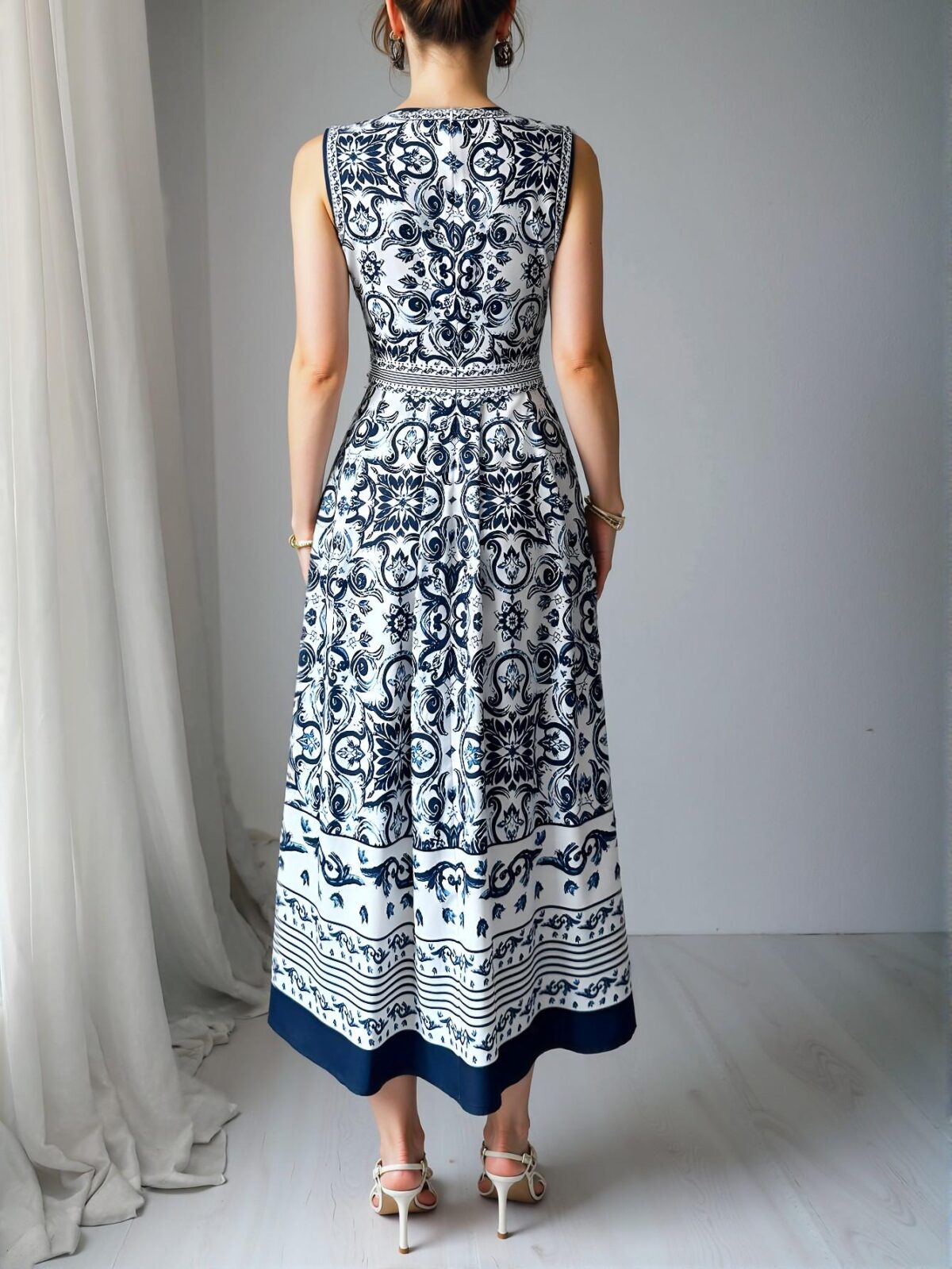 Elegant Multicolor Chic A-Line Floral Print Dress for Women Ideal for Spring and Summer Gatherings - Chic, Classy and Trendy Fashion Style to Dress to Impress - Image 2