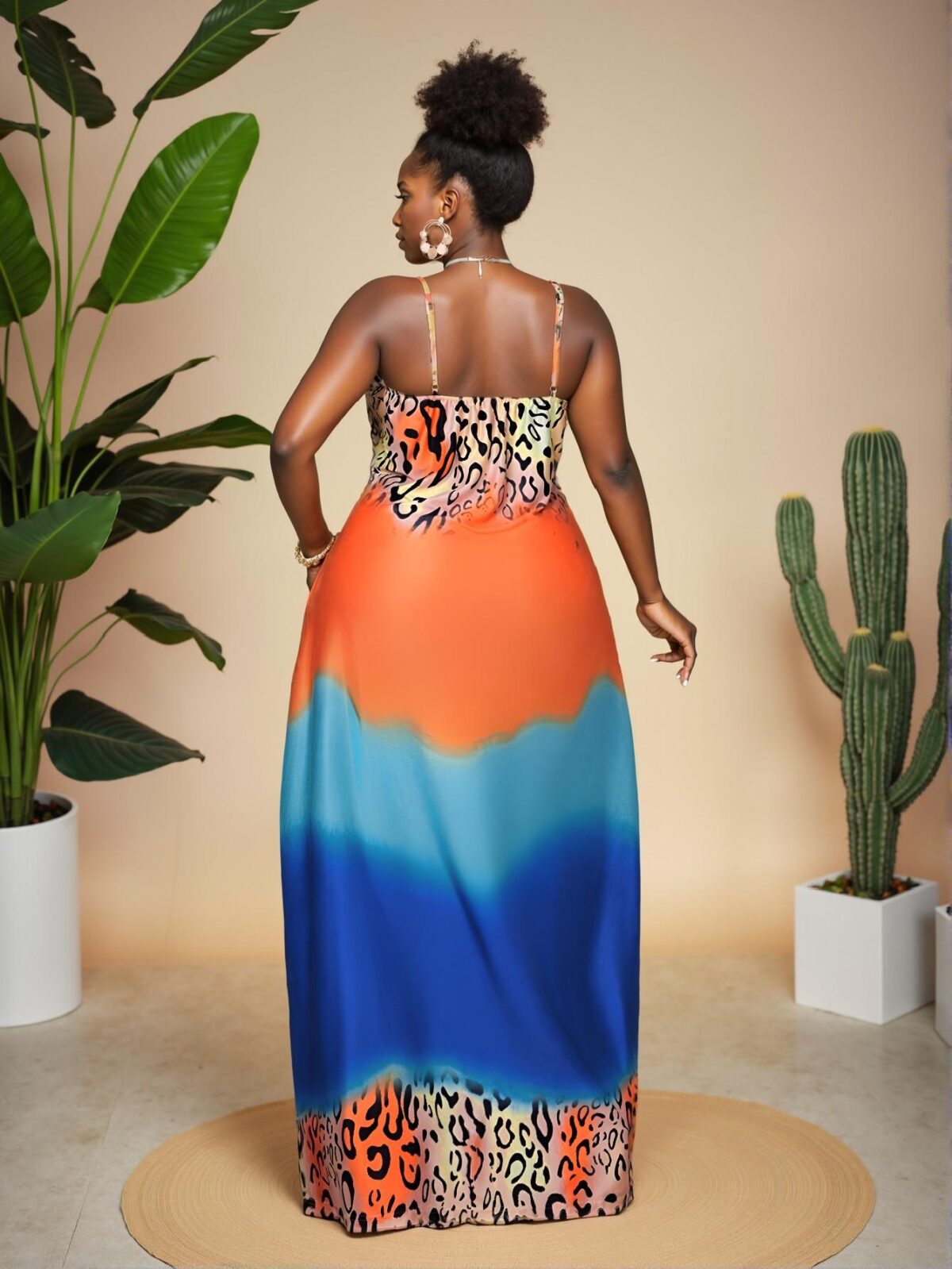 Sophisticated Multicolor Knitted Leopard Ombre Slip Dress for the Warm Months - Chic, Classy and Trendy Fashion Style to Dress to Impress - Image 2