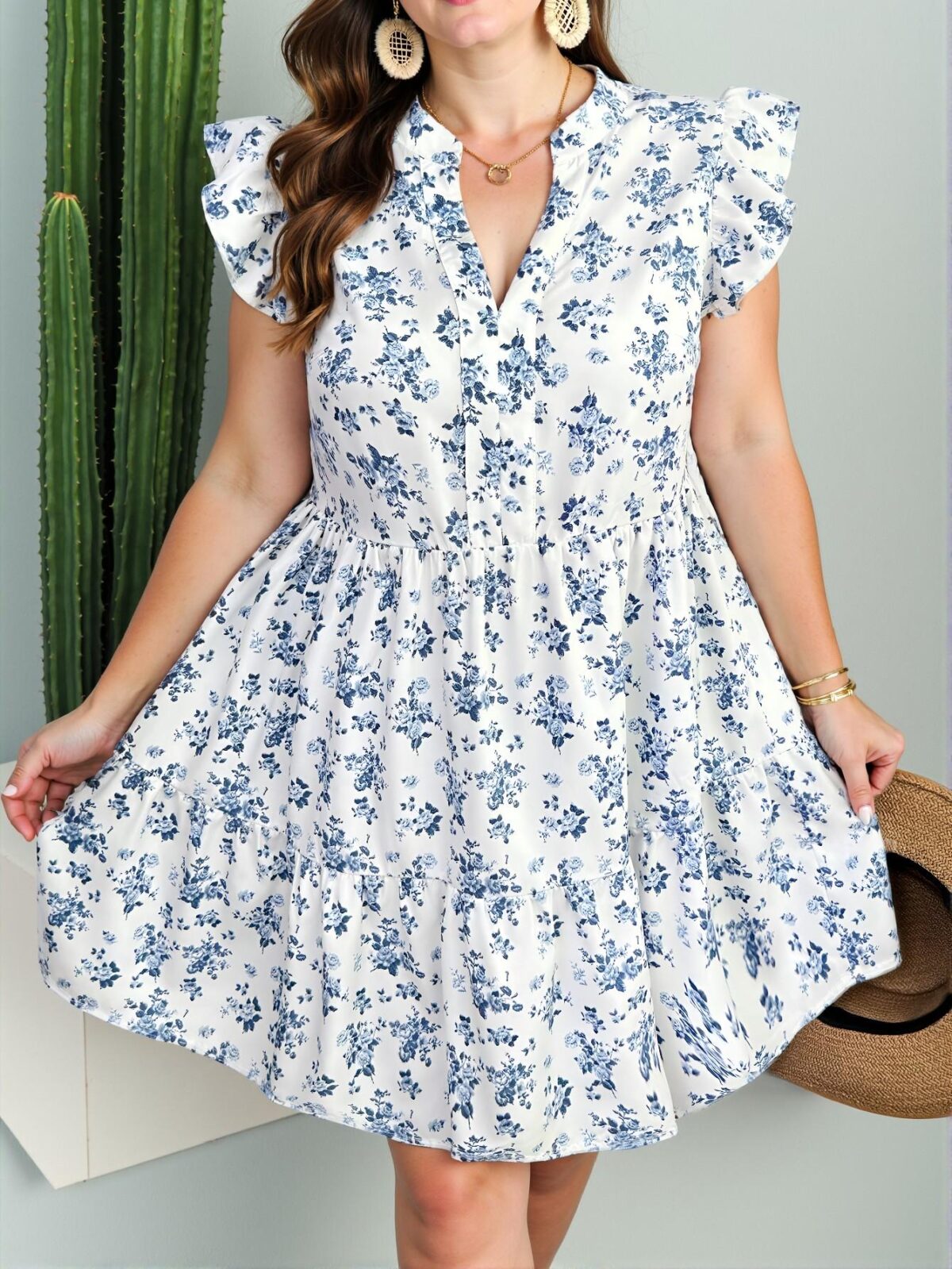 Charming Blue Bohemian Smock Dress with Fairy Print for Spring and Summer - Chic, Classy and Trendy Fashion Style to Dress to Impress