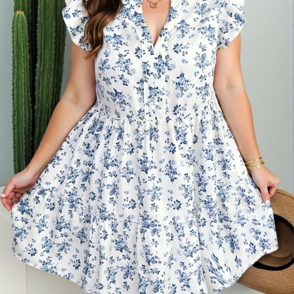 Charming Blue Bohemian Smock Dress with Fairy Print for Spring and Summer - Chic, Classy and Trendy Fashion Style to Dress to Impress