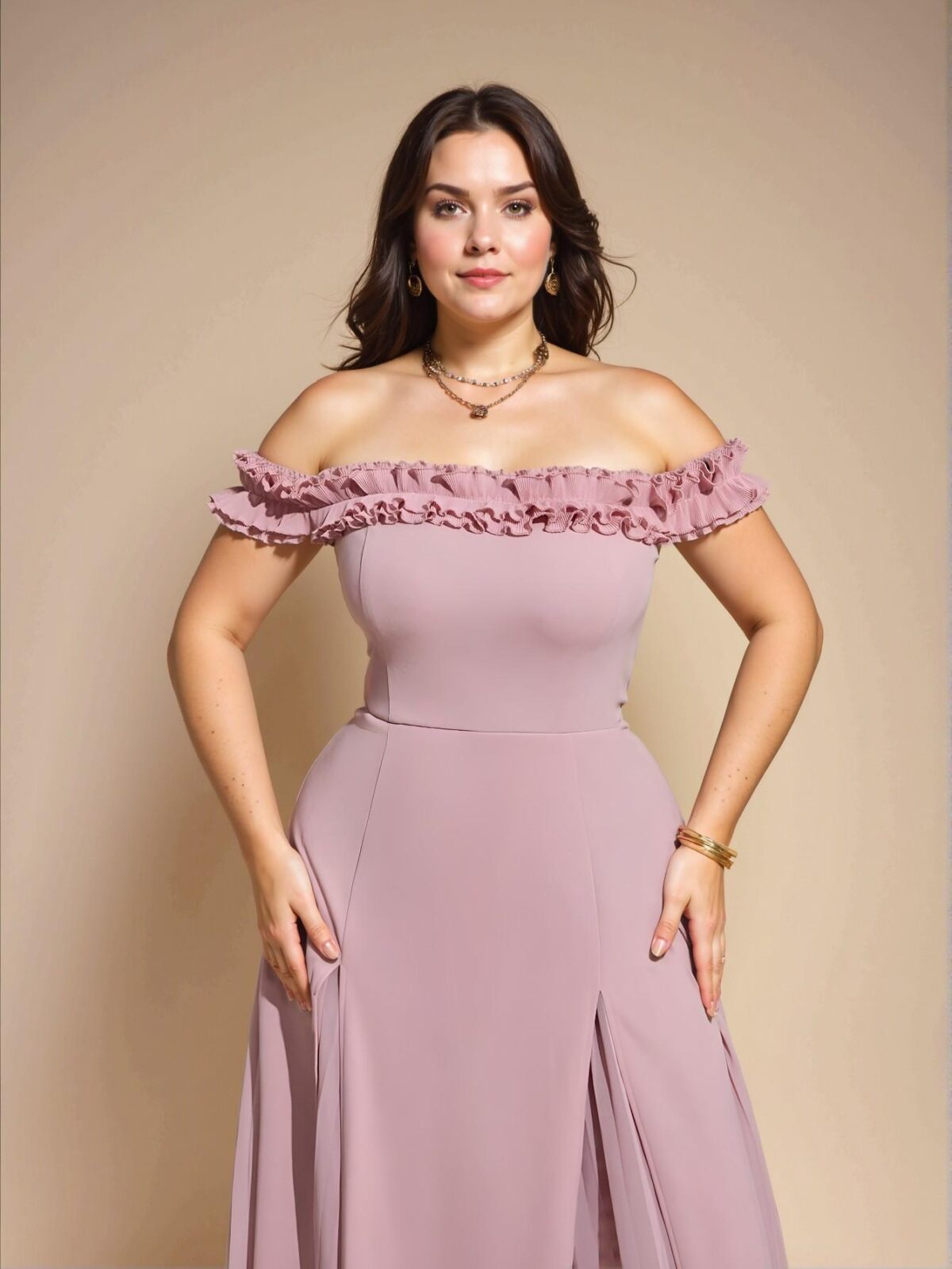 Elegant Dusty Pink Off Shoulder Chiffon Pleated Maxi Dress with Romantic Lace Details for Wedding Guests in Spring and Summer - Chic, Classy and Trendy Fashion Style to Dress to Impress - Image 4