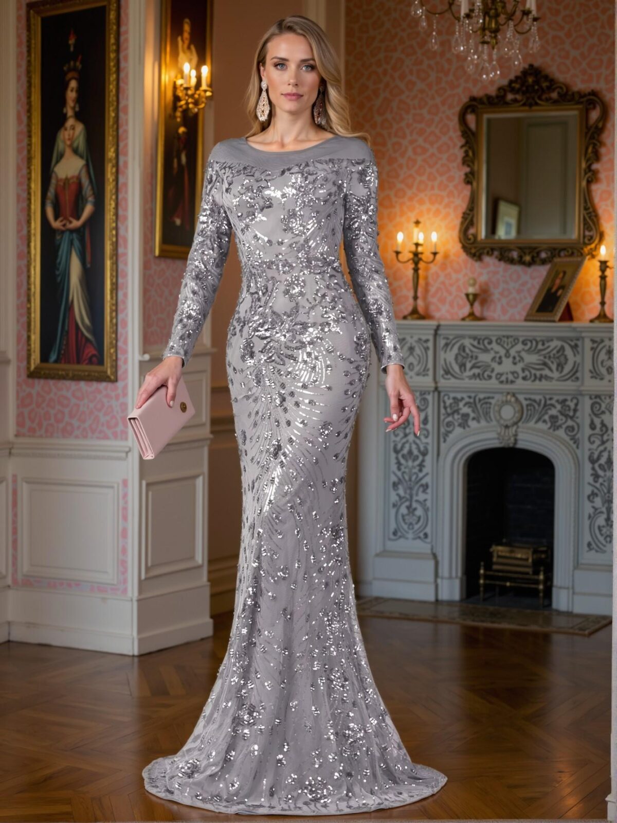 Elegant Dark Grey Bodycon Evening Dress with Comfortable Elastic Sequins, Perfect for Various Body Types and Occasions including Parties, Weddings, and Formal Events. Perfect for party, prom, graduation day, and ceremony for university, college, and high school, Formal Evening Dinner Cocktail, Wedding Guest Gown, Chic, Classy and Trendy Fashion Style to Dress to Impress. - Image 4