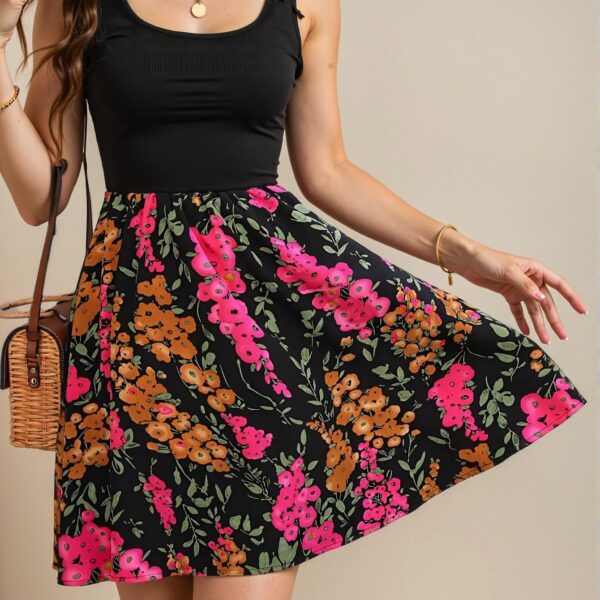 Elegant Multicolor Boho Floral Patchwork Short Sleeve Dress for Spring and Summer Adventures - Chic, Classy and Trendy Fashion Style to Dress to Impress