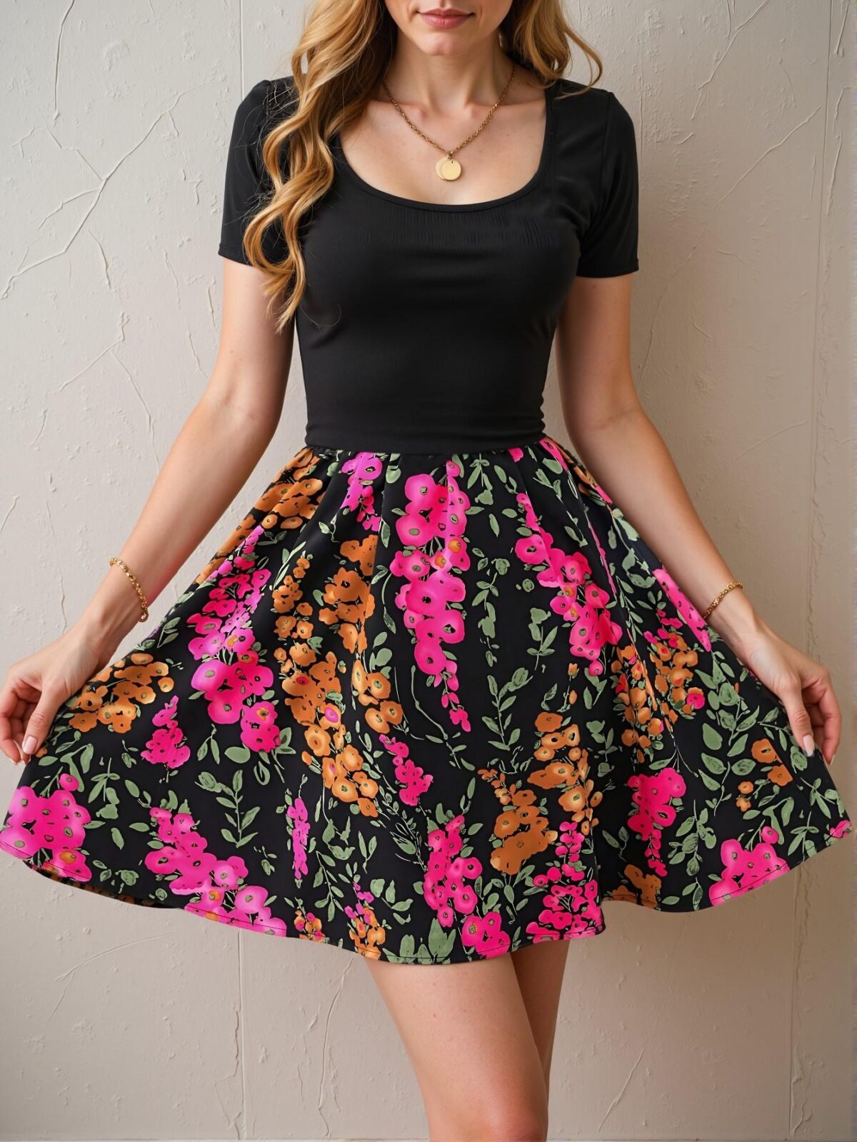 Elegant Multicolor Boho Floral Patchwork Short Sleeve Dress for Spring and Summer Adventures - Chic, Classy and Trendy Fashion Style to Dress to Impress - Image 3