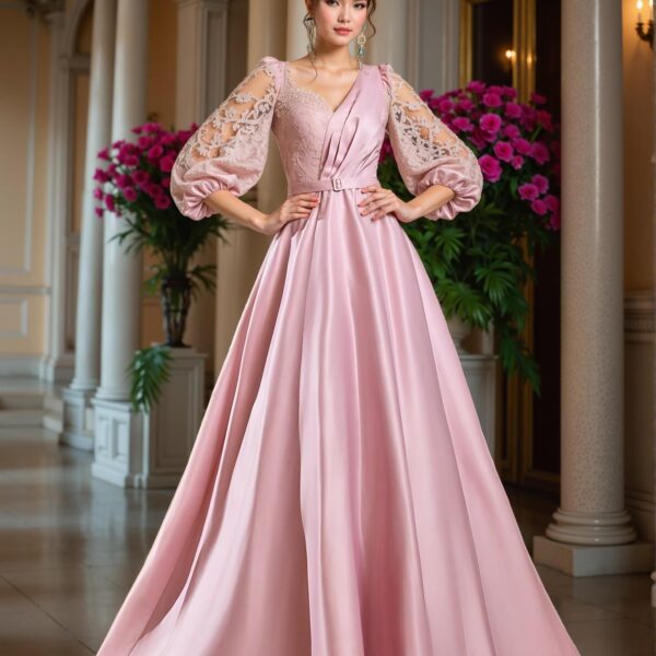 Elegant Pink Beaded Sequin Patchwork Satin Maxi Dress with Detachable Belt, Ideal for Weddings, Parties, Vacations, Graduations, Proms, Mother of the Bride, and Formal Evening Occasions. Perfect for party, prom, graduation day, and ceremony for university, college, and high school, Formal Evening Dinner Cocktail, Wedding Guest Gown, Chic, Classy and Trendy Fashion Style to Dress to Impress.