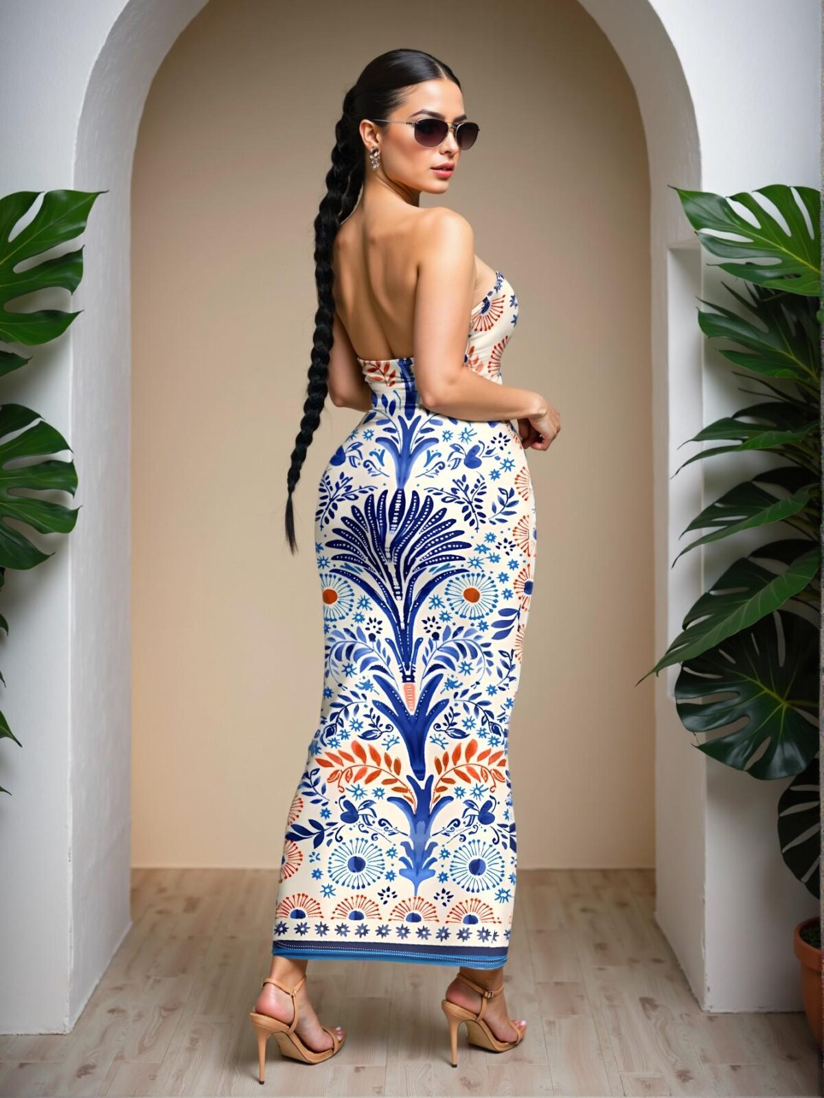 Elegant White Floral Bodycon Dress with Split Thigh for Women, Perfect for Spring and Summer - Chic, Classy and Trendy Fashion Style to Dress to Impress - Image 5