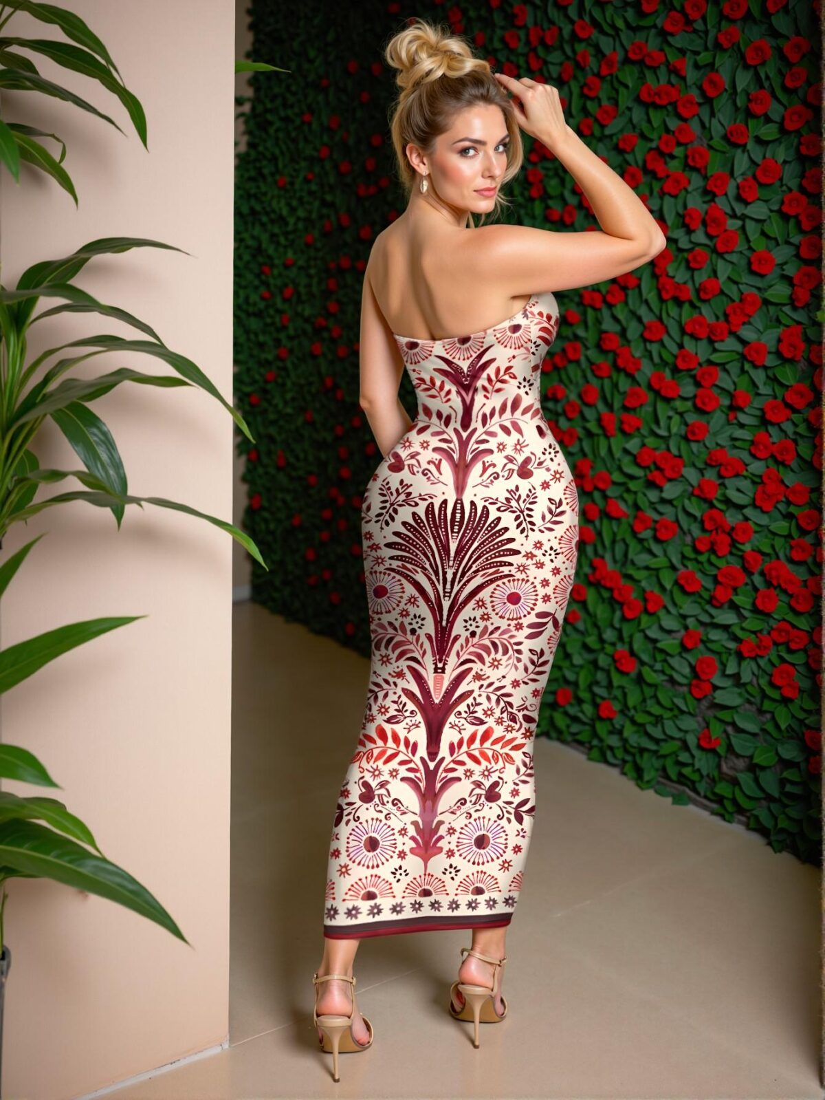 Elegant Multicolor Stunning Floral Print Bodycon Dress Perfect For Summer Getaways - Chic, Classy and Trendy Fashion Style to Dress to Impress - Image 2