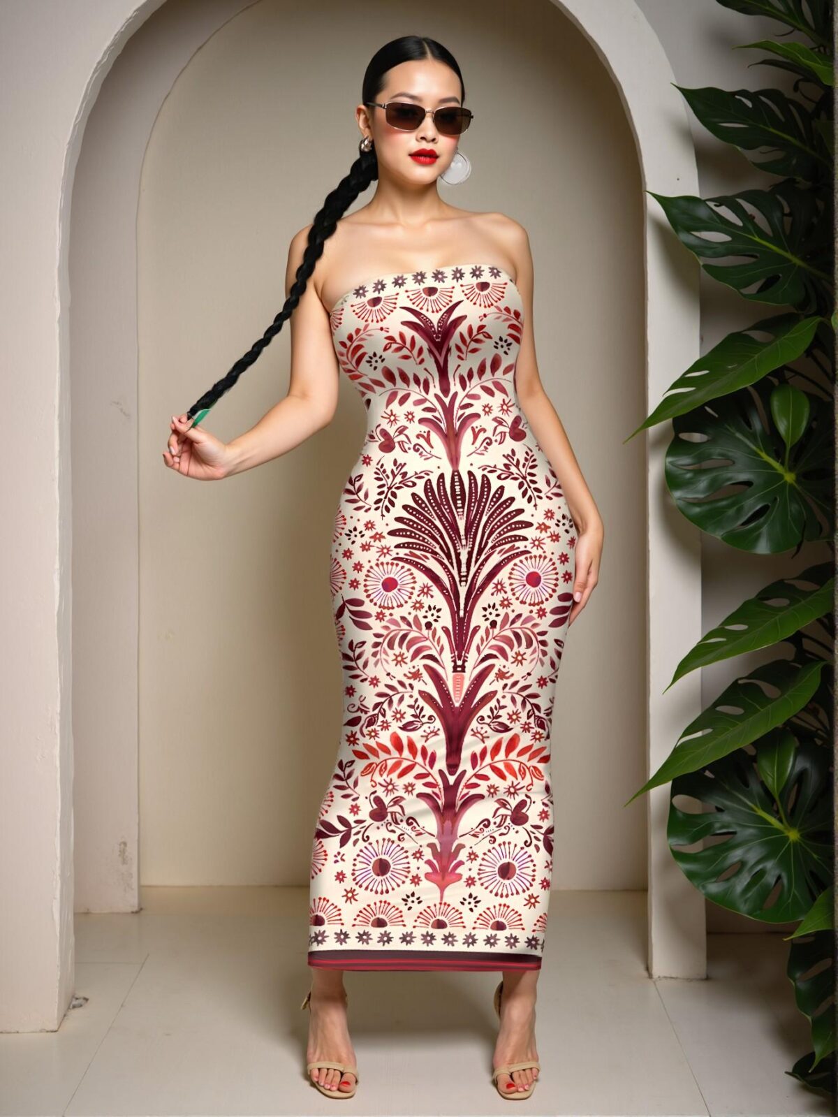 Elegant Multicolor Stunning Floral Print Bodycon Dress Perfect For Summer Getaways - Chic, Classy and Trendy Fashion Style to Dress to Impress - Image 4