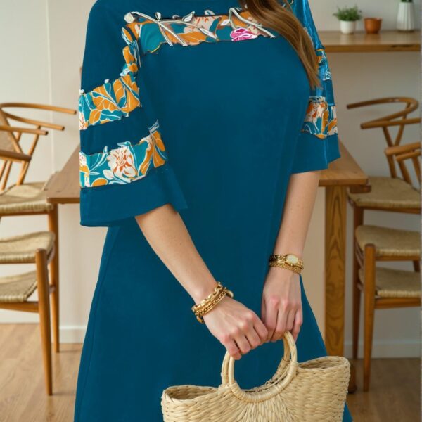 Elegant Lime Green Flounce Sleeve Casual Knit Tunic Dress with Mesh and Ruffle Details for Spring and Summer Adventures - Chic, Classy and Trendy Fashion Style to Dress to Impress