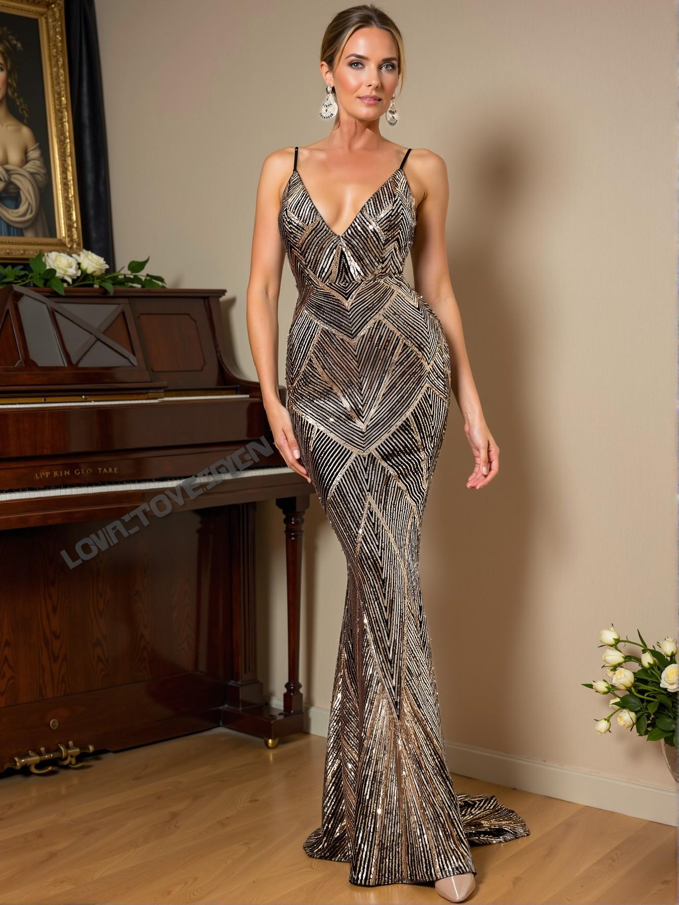 Elegant Multicolor Backless Mermaid Hem Sequin Maxi Dress for Formal Events and Evening Gatherings, Perfect for Party, Prom, Graduation Day, and Ceremony for University, College, and High School, Formal Evening Dinner Cocktail, Wedding Guest Gown, Chic, Classy and Trendy Fashion Style to Dress to Impress.