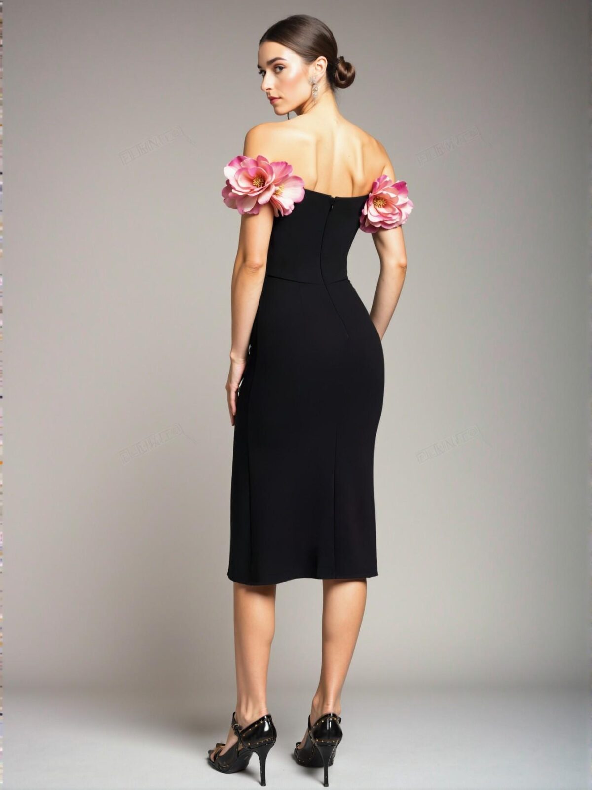 Elegant Red Off-the-Shoulder Bodycon Mini Dress with Petal Sleeves and Slit Detail, Suitable for Various Events and Occasions. Perfect for party, prom, graduation day, and ceremony for university, college, and high school, Formal Evening Dinner Cocktail, Wedding Guest Gown, Chic, Classy and Trendy Fashion Style to Dress to Impress. - Image 2