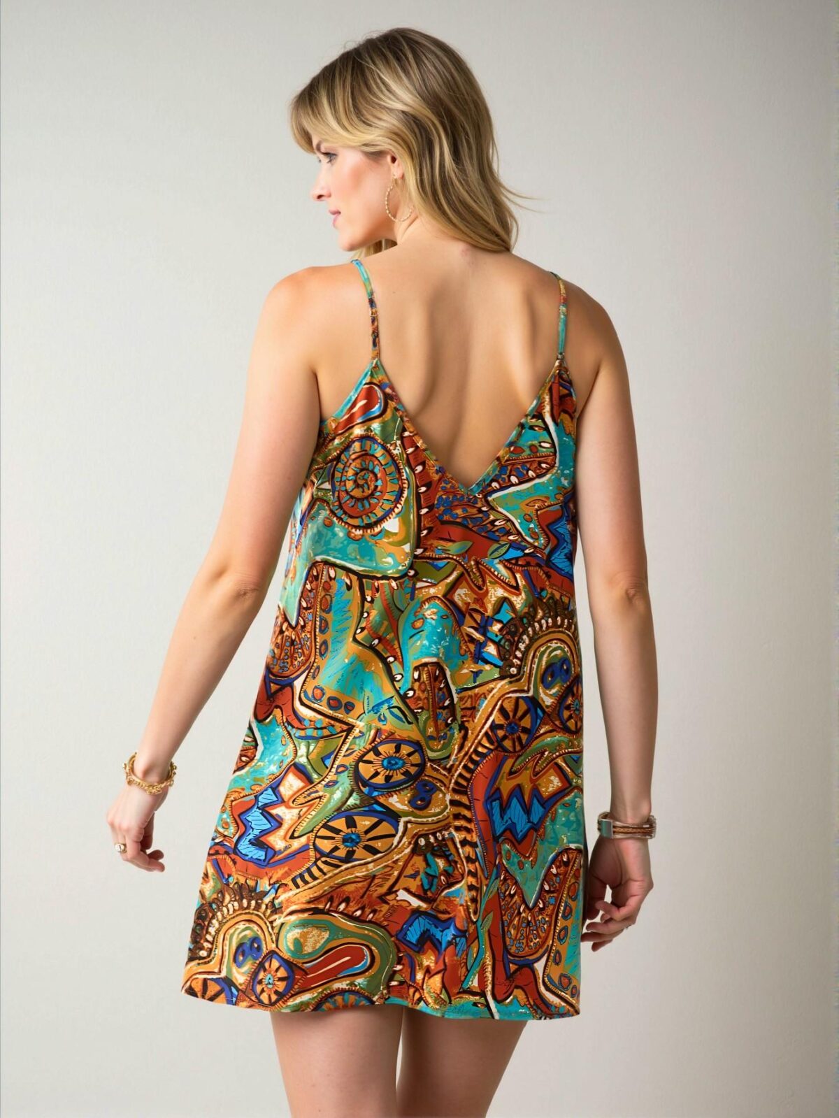 Elegant Multicolor Bohemian Spaghetti Strap Vacation Floral Print Mini Dress for Women, Perfect for Summer and Spring Celebrations - Chic, Classy, and Trendy Fashion Style to Dress to Impress. - Image 3