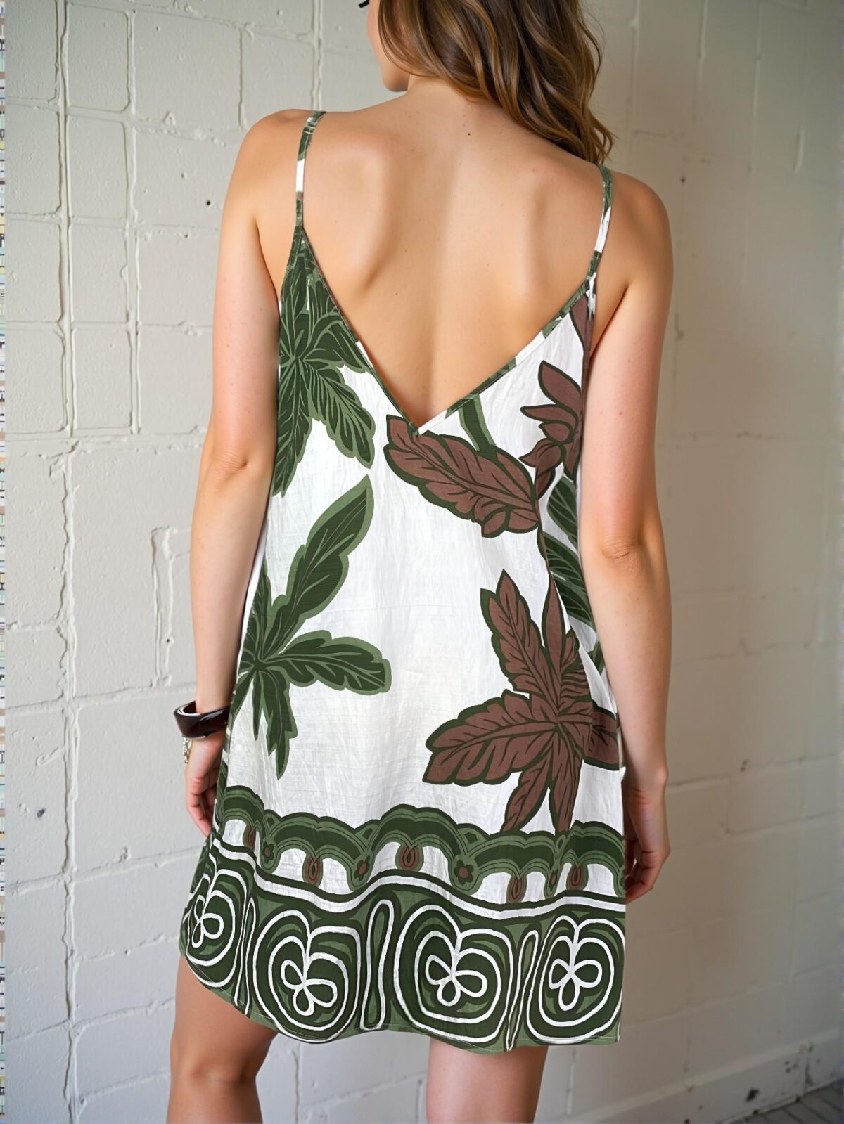 Elegant Multicolor Bohemian-Inspired Printed V-Neck Backless A-Line Dress for Music Festivals - Chic, Classy and Trendy Fashion Style to Dress to Impress - Image 2