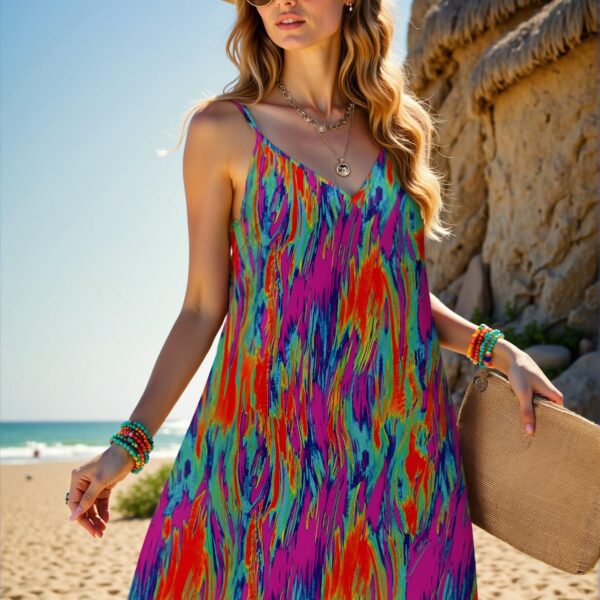 Vibrant Multicolor Bohemian Tie-Dye Mini Dress for Spring/Summer Getaways - Chic, Classy and Trendy Fashion Style to Dress to Impress