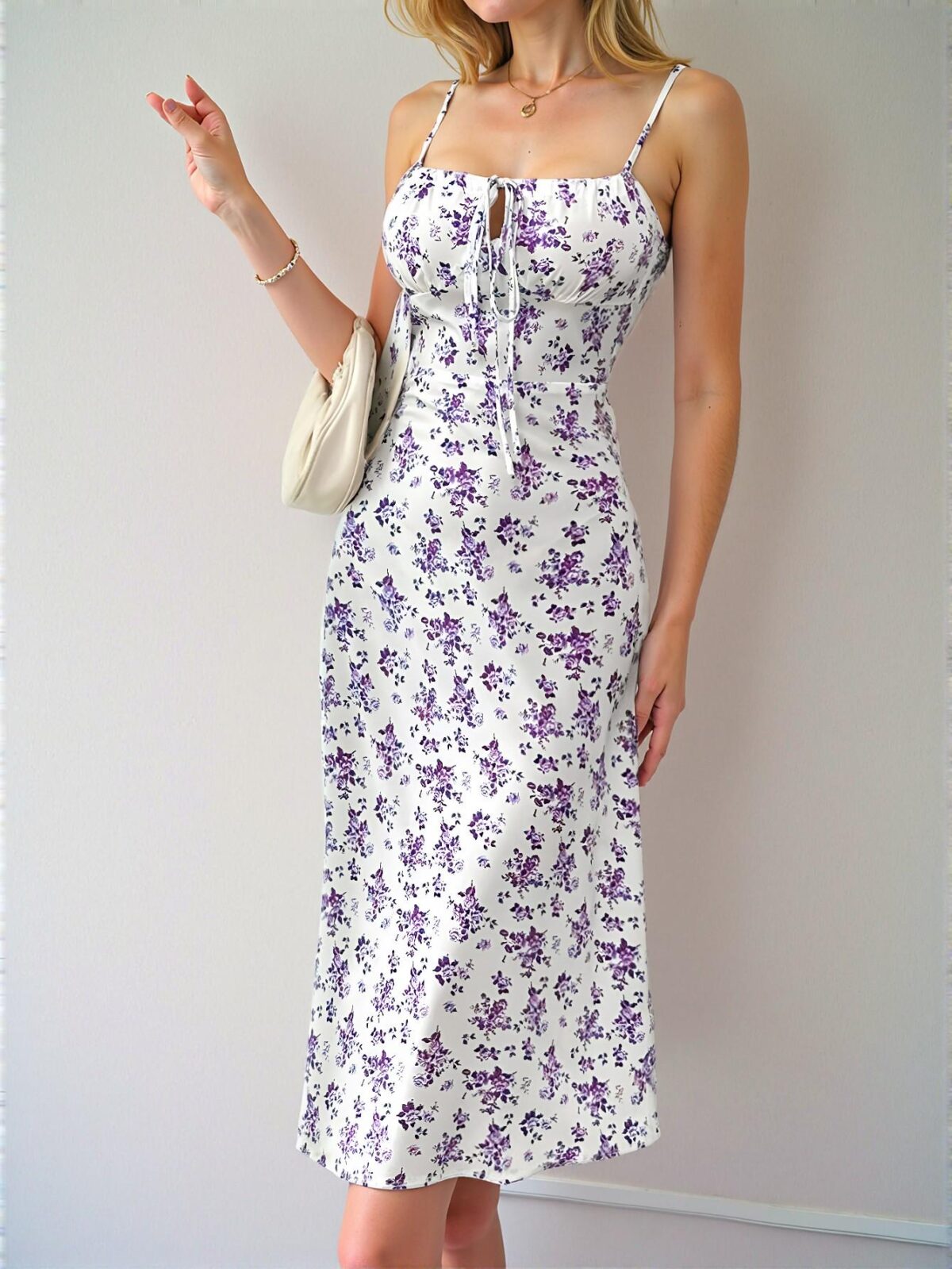 Elegant Purple Boho Floral Cami Summer Dress for Effortless Style and Classy Charm to Dress to Impress