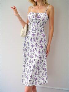 Elegant Purple Boho Floral Cami Summer Dress for Effortless Style and Classy Charm to Dress to Impress