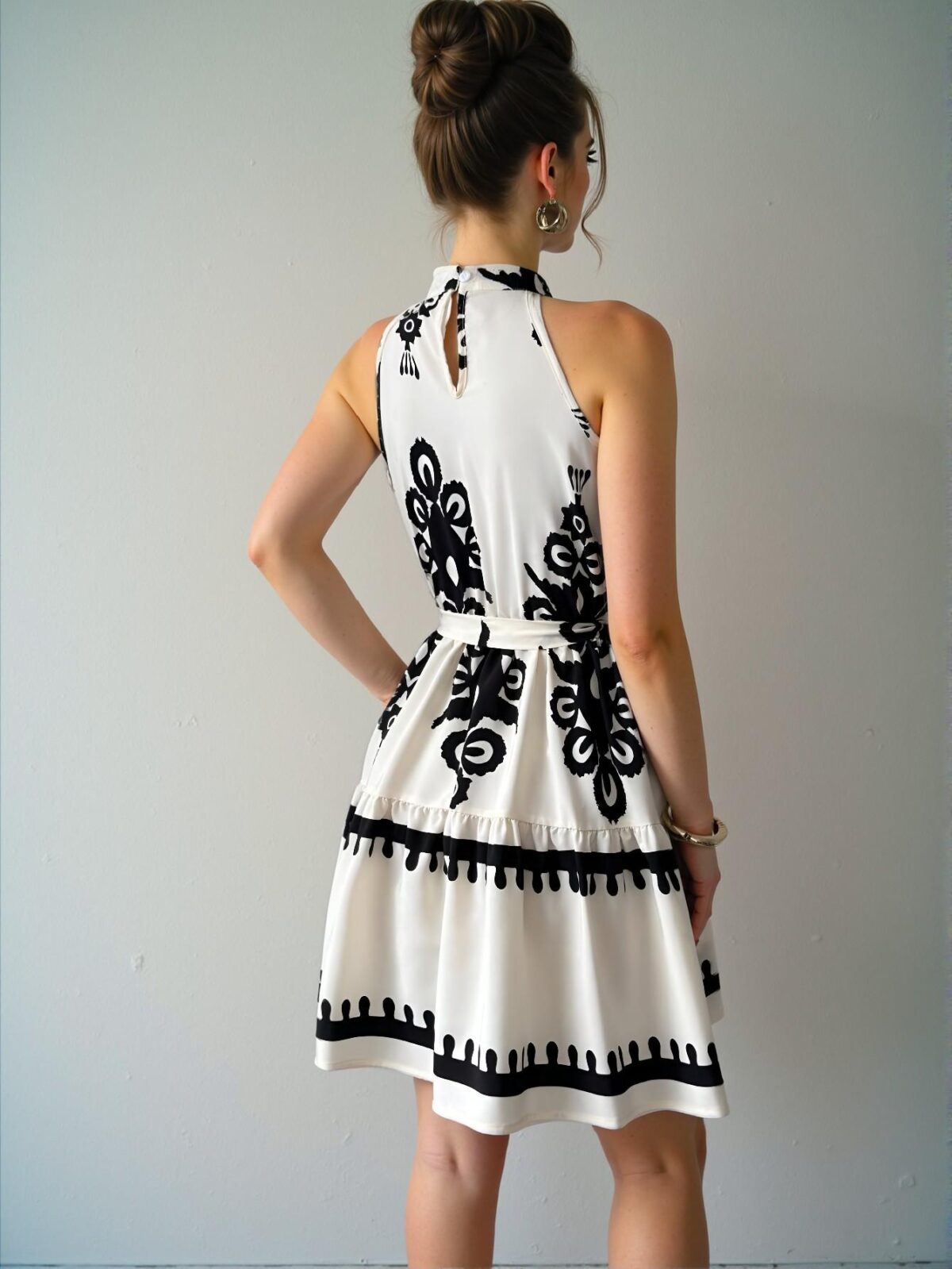 Elegant Apricot Stylish Sleeveless Mini Dress for Casual Beach Outings - Chic, Classy and Trendy Fashion Style to Dress to Impress - Image 2