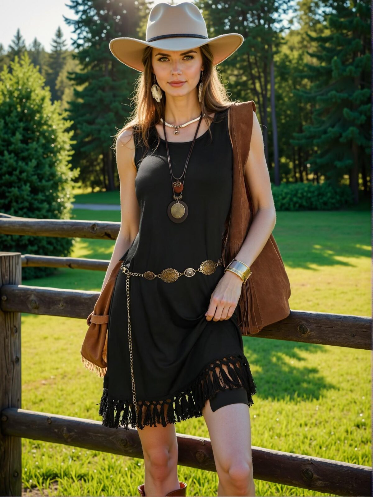 Elegant Black Bohemian Tassel Hem Sleeveless Short Dress for Summer Music Festivals and Beach Getaways - Chic, Classy and Trendy Fashion Style to Dress to Impress