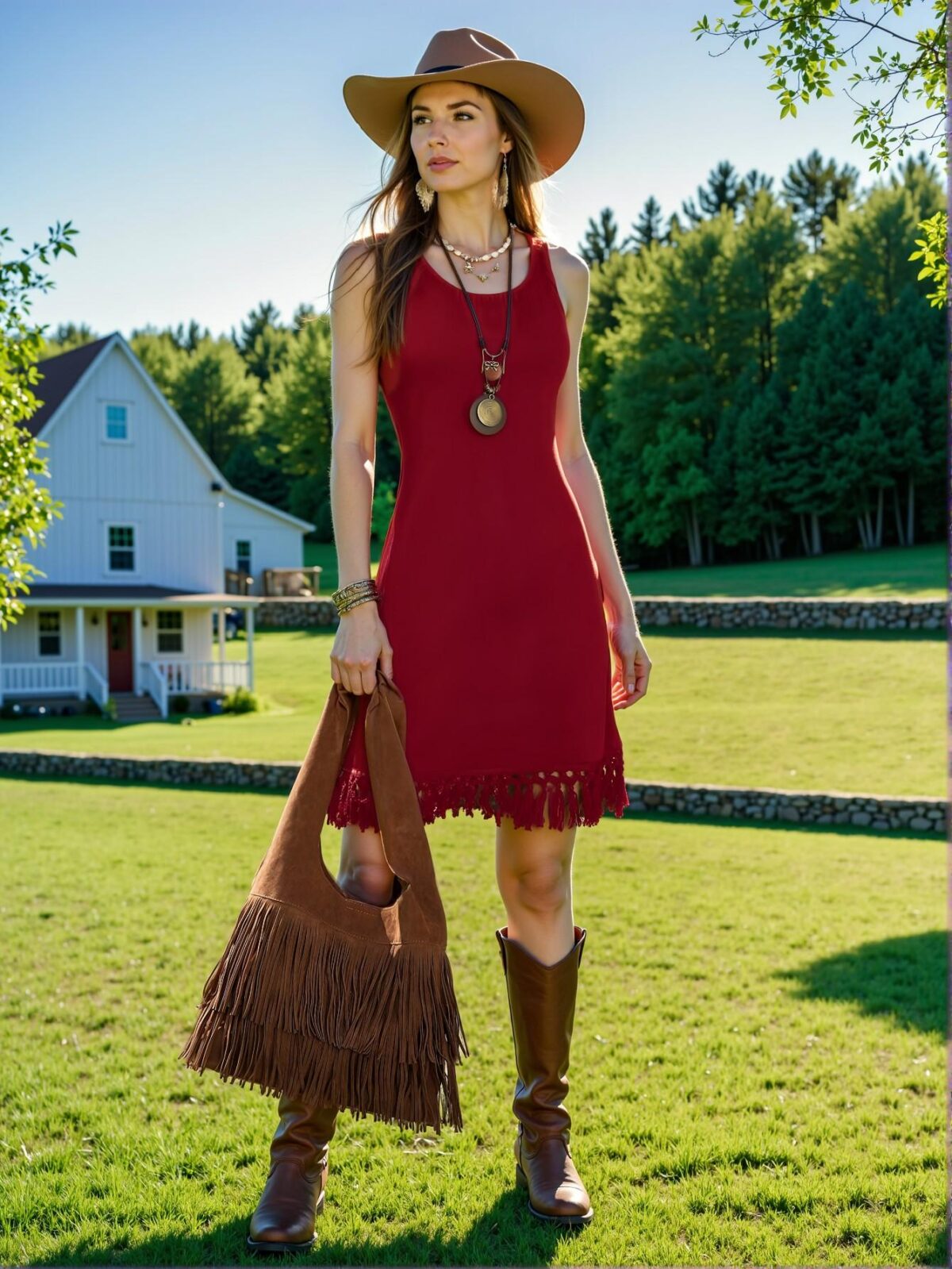 Elegant Burgundy Boho Tassel Hem Sleeveless Mini Dress Perfect for Music Festivals in Spring & Summer - Chic, Classy and Trendy Fashion Style to Dress to Impress - Image 4