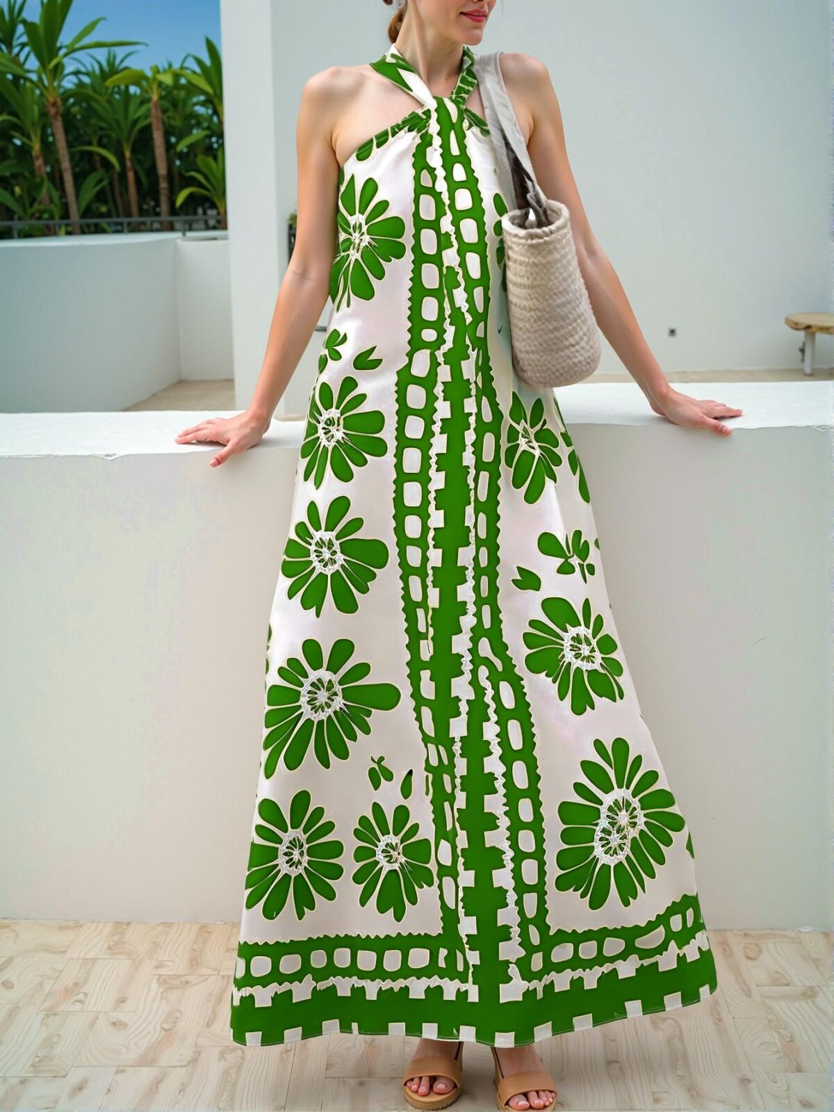 Elegant Green Casual Summer Midi Dress for Effortless Style Chic, Classy and Trendy Fashion Style to Dress to Impress - Image 2