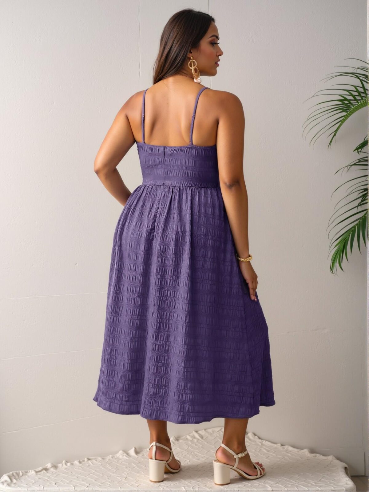 Elegant Purple Sleeveless Twisted Knot Summer Dress Perfect for Spring and Summer Chic, Classy and Trendy Fashion Style to Dress to Impress - Image 2