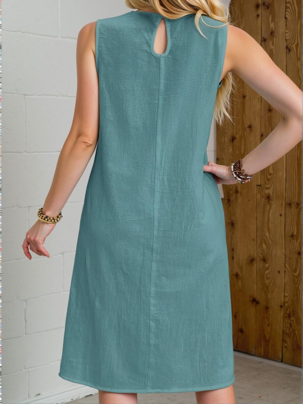 Elegant Mint Blue Flowy Sleeveless Midi Beach Dress for Spring and Summer - Chic, Classy and Trendy Fashion Style to Dress to Impress - Image 2