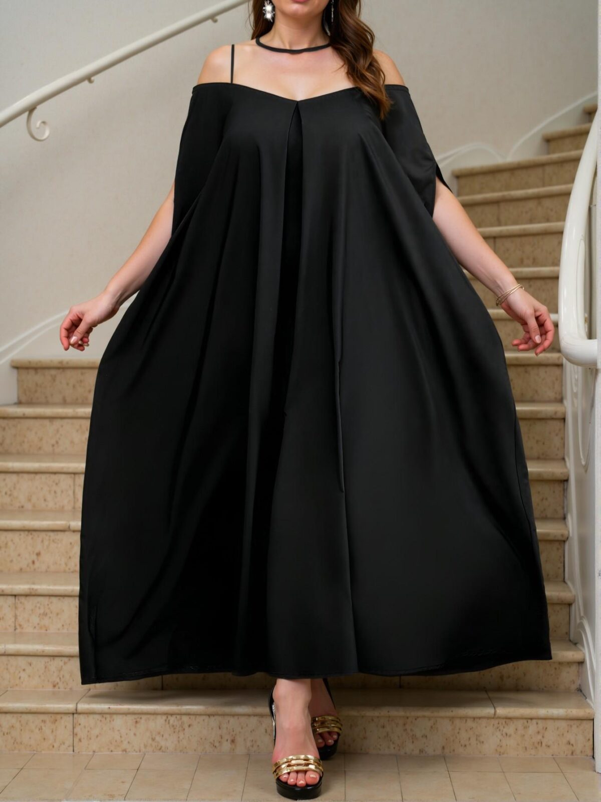 Elegant Black Comfortable Plus Size Casual Dress Ideal for Spring and Summer Cruise Gatherings Chic, Classy and Trendy Fashion Style to Dress to Impress - Image 5