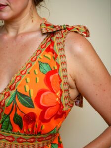 Elegant Orange Flared A-Line Tropical Floral Print Mini Dress for Spring and Summer - Chic, Classy and Trendy Fashion Style to Dress to Impress