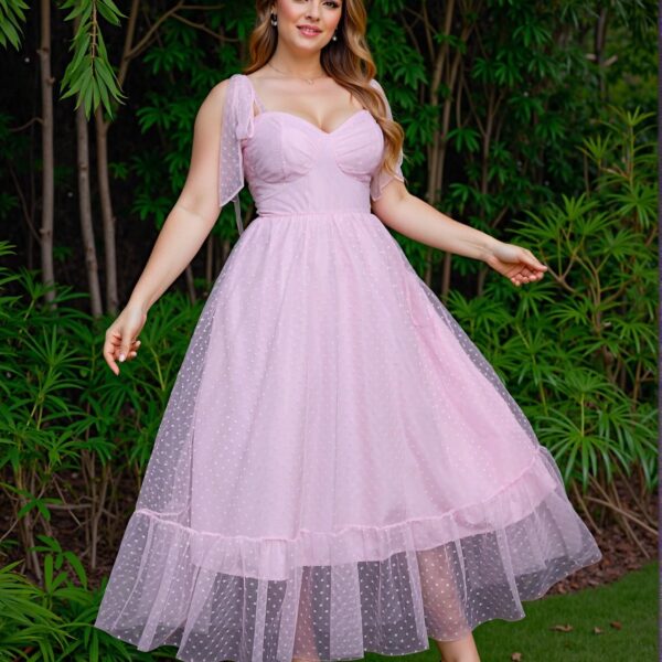 Elegant Pink Flared A-Line Casual Slip Dress with Ruffle Hem and Layered Details for Spring and Summer Vacations - Chic, Classy and Trendy Fashion Style to Dress to Impress.