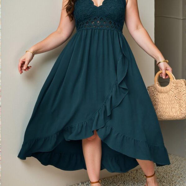 Elegant Teal Blue Casual Backless Ruffle Strap Mini Sundress for Spring and Summer "Chic, Classy and Trendy Fashion Style to Dress to Impress"