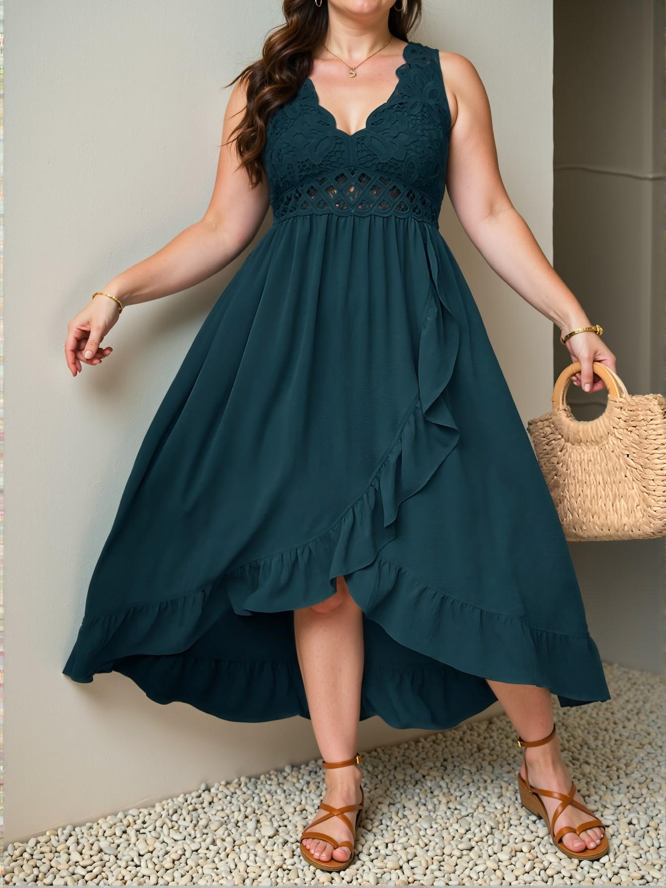 Elegant Teal Blue Casual Backless Ruffle Strap Mini Sundress for Spring and Summer "Chic, Classy and Trendy Fashion Style to Dress to Impress"