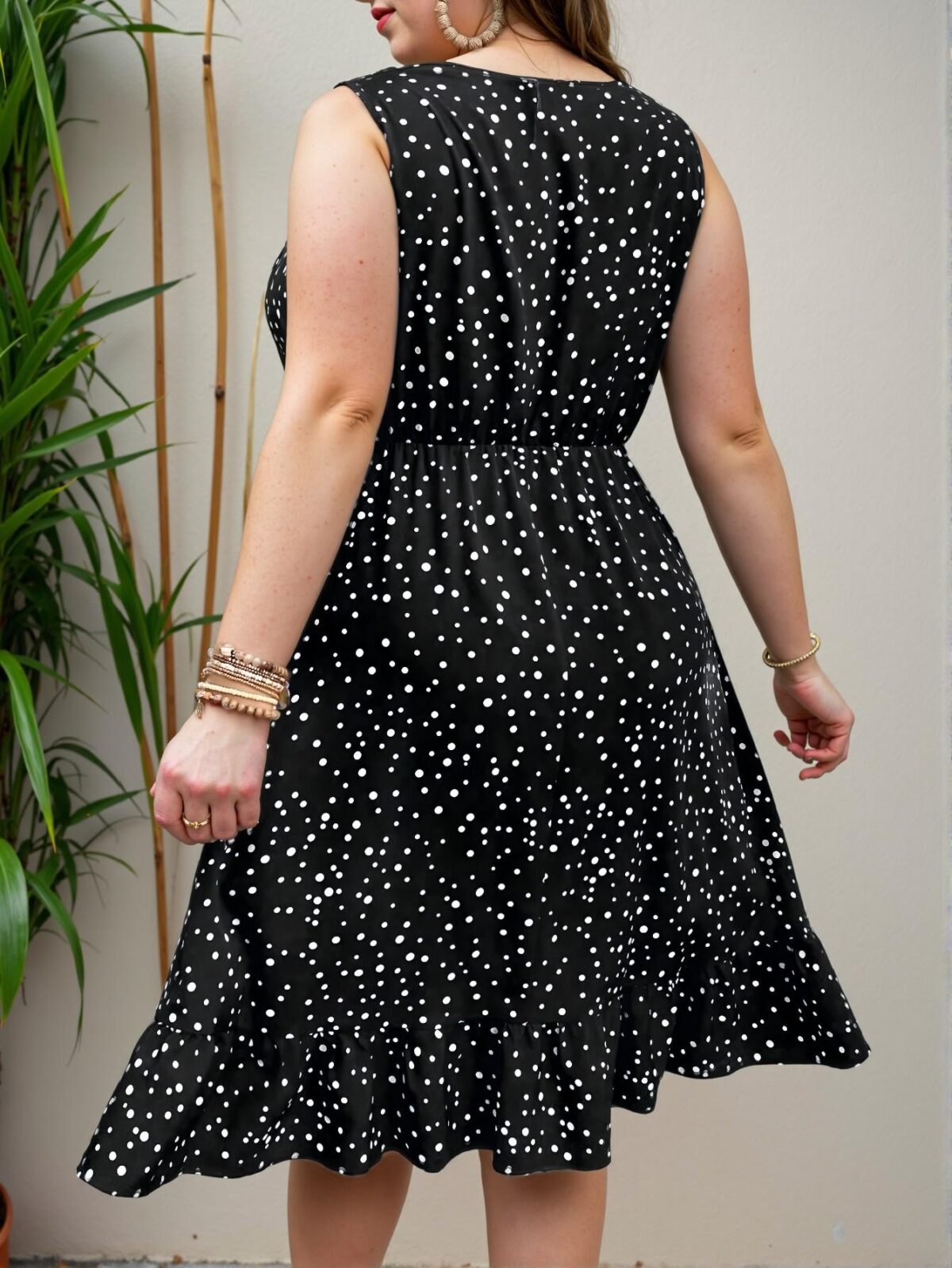 Elegant Multicolor Bohemian Polka Dot Summer Dress with Ruffle Hem for Women’s Spring and Summer Wardrobe: Chic, Classy, and Trendy Fashion Style to Dress to Impress. - Image 2