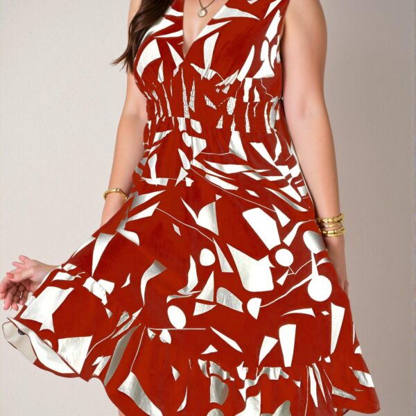 Elegant Multicolor Casual A-Line Dress with Ruffle Hem and Shirred Detail for Spring and Summer Outings – Chic, Classy, and Trendy Fashion Style to Dress to Impress