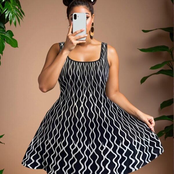 Chic Black A-Line Sleeveless Dress with Ruffle Hem for Spring and Summer - Chic, Classy and Trendy Fashion Style to Dress to Impress