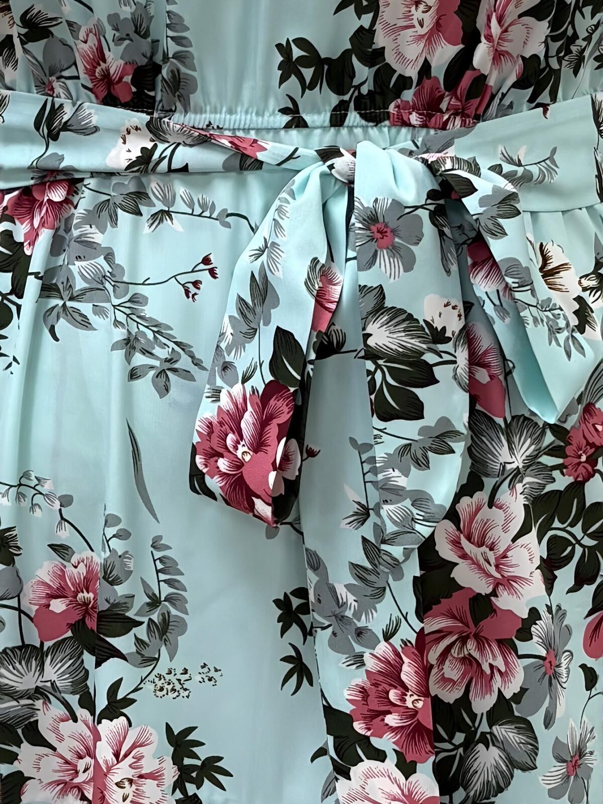 Elegant Blue Plus Size Cold-Shoulder Floral Maxi Dress with Belted Ruffle Hem for Spring and Summer "Chic, Classy and Trendy Fashion Style to Dress to Impress" - Image 5