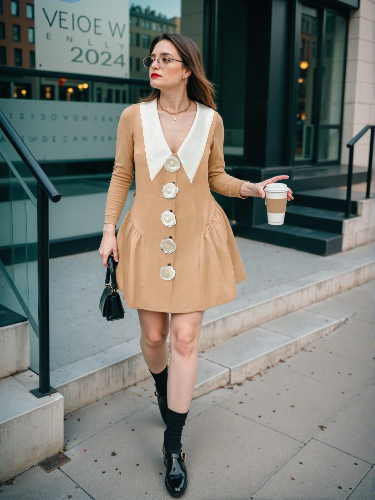 Elegant Khaki Sophisticated Sleeveless A-Line Dress Perfect for Warm Seasons - Chic, Classy, and Trendy Fashion Style to Dress to Impress - Image 5