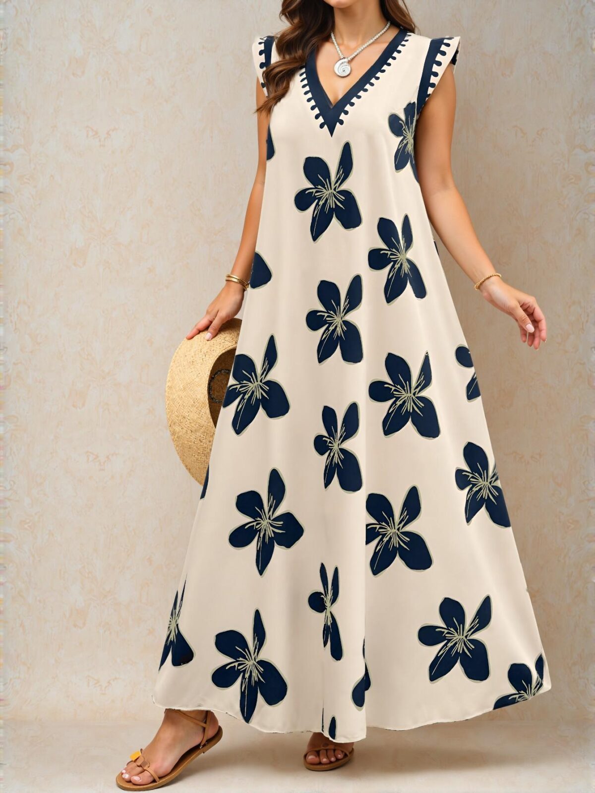 Elegant Multicolor Bohemian V-Neck Flared Casual Dress Perfect for Spring and Summer - Chic, Classy and Trendy Fashion Style to Dress to Impress - Image 3