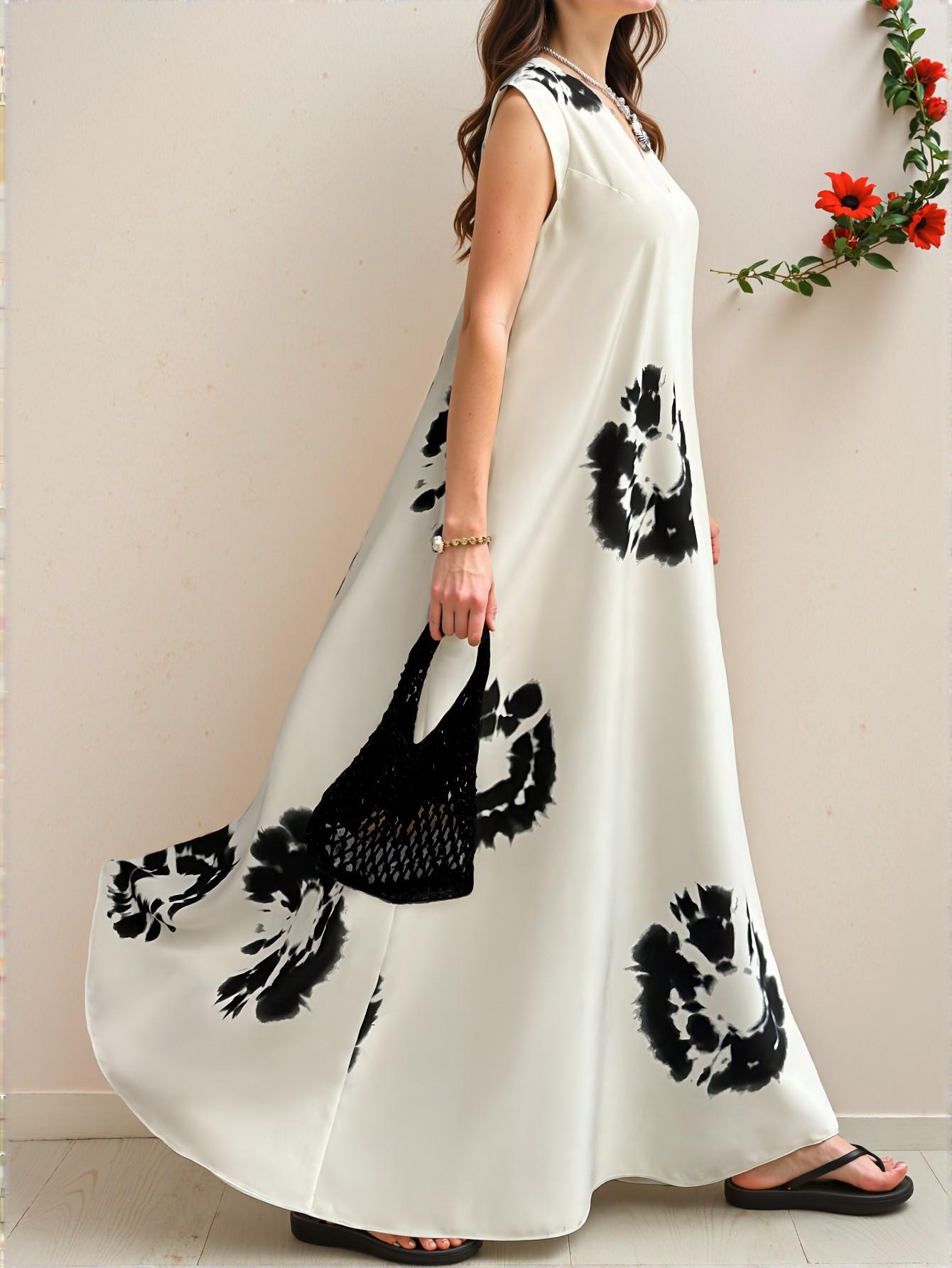 Elegant Multicolor Casual V-Neck Batwing Sleeve Dress with Ruffle Hem for Effortless Summer Style - Chic, Classy, and Trendy Fashion to Dress to Impress