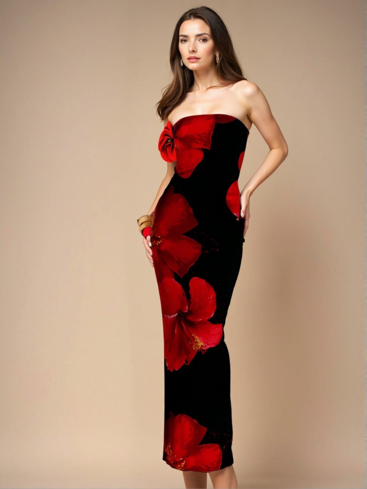 Elegant Multicolor Floral Bodycon Dress for Beach Resorts and Special Occasions - Chic, Classy, and Trendy Fashion Style to Dress to Impress - Image 2