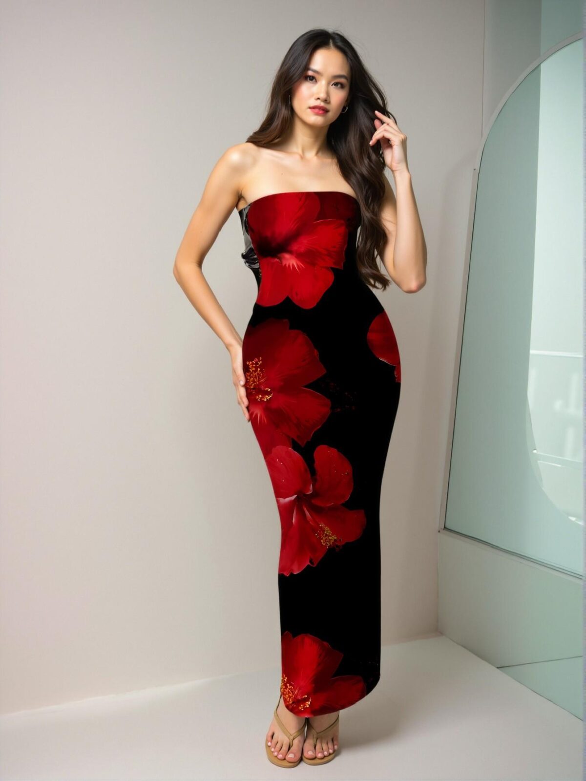 Elegant Multicolor Floral Bodycon Dress for Beach Resorts and Special Occasions - Chic, Classy, and Trendy Fashion Style to Dress to Impress - Image 5