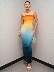 Elegant Multicolor Bodycon Floral Maxi Dress for Beach Weddings and Special Occasions - Chic, Classy and Trendy Fashion Style to Dress to Impress