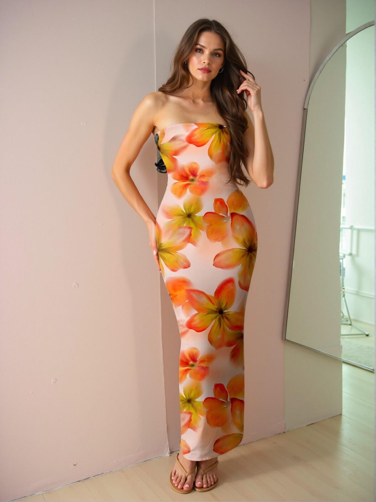 Elegant Multicolor Boho Bodycon Dress for Weddings and Summer Occasions - Chic, Classy and Trendy Fashion Style to Dress to Impress - Image 4
